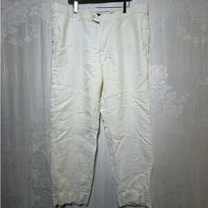 Angelico Pants 38x29 White 100% Linen Reserve Custom Beach Resort